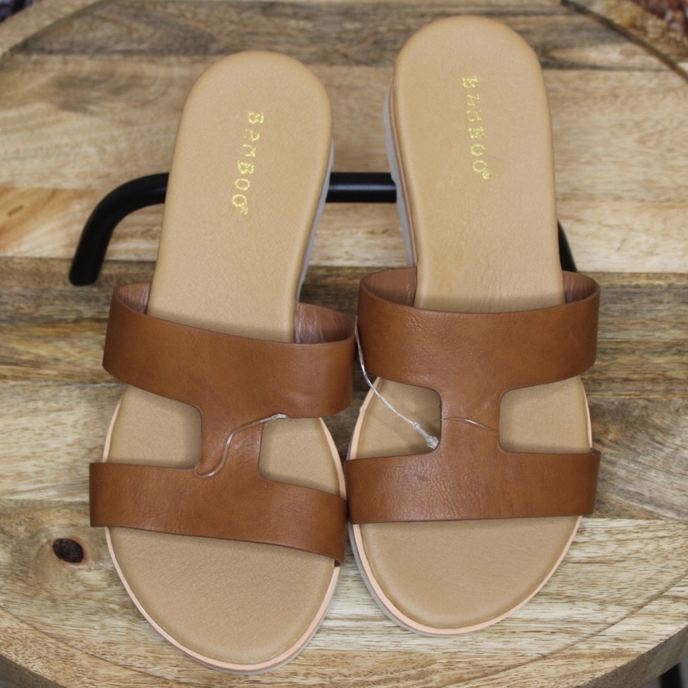 Bamboo | Tan H-Band Hotspot Wedge Sandal - Picture 2 of 7
